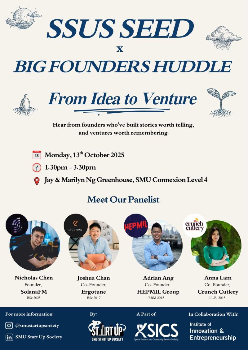 SSUS SEED × BIG Founders Huddle — From Idea to Venture